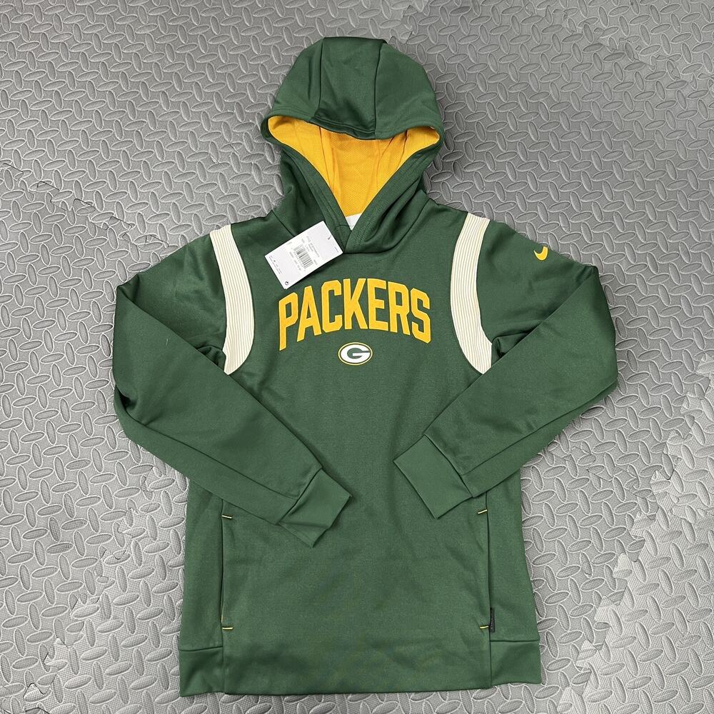 Nike Green Bay Packers Therma Hoodie Size Large 14/16 Kids Green Pullover